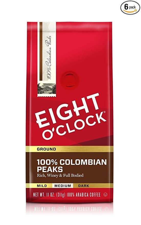 100%哥伦比亚中度烘焙咖啡粉 11oz 6包
