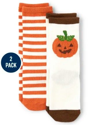 Boys Striped And Jack-O-Lantern Crew Socks 2-Pack - Lil Pumpkin | Gymboree - MULTI CLR