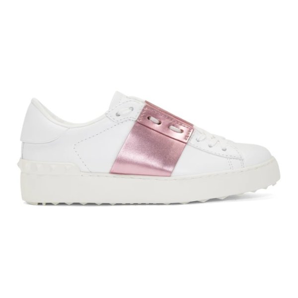White & Pink Garavani Sneakers