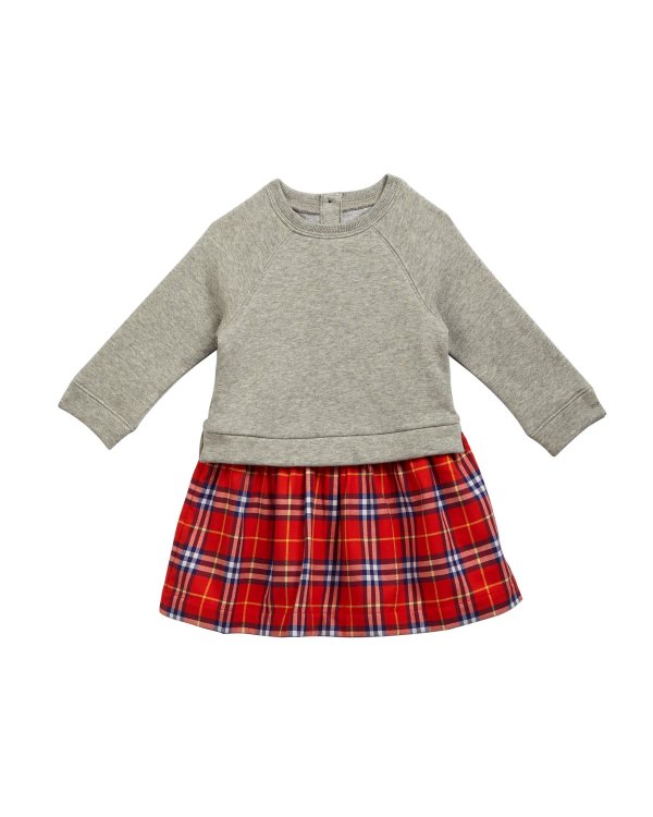 Francinie Sweatshirt & Plaid Skirt Dress, Size 6M-3