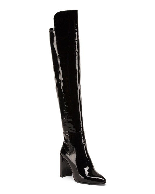 Made In Spain To The Knee Patent Leather Boots