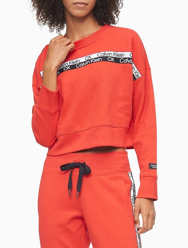 Performance Double Logo Tape Cropped Sweatshirt Performance Double Logo Tape Cropped Sweatshirt