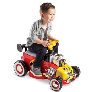 Disney Mickey Boys’ 6V Red Battery-Powered Ride-On Quad Toy by Huffy