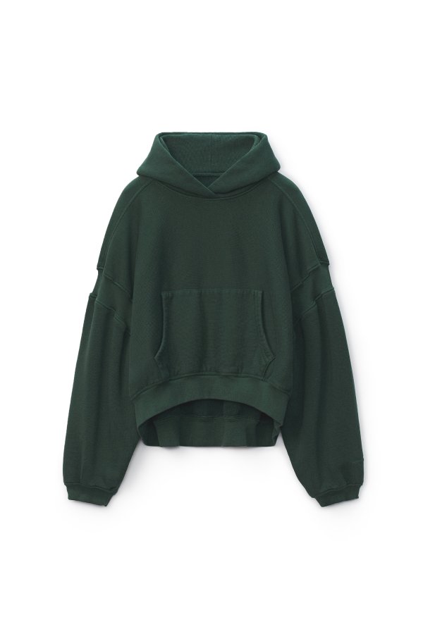 alexanderwang DROPPED SHOULDER HOODIE WITH EMBROIDERY