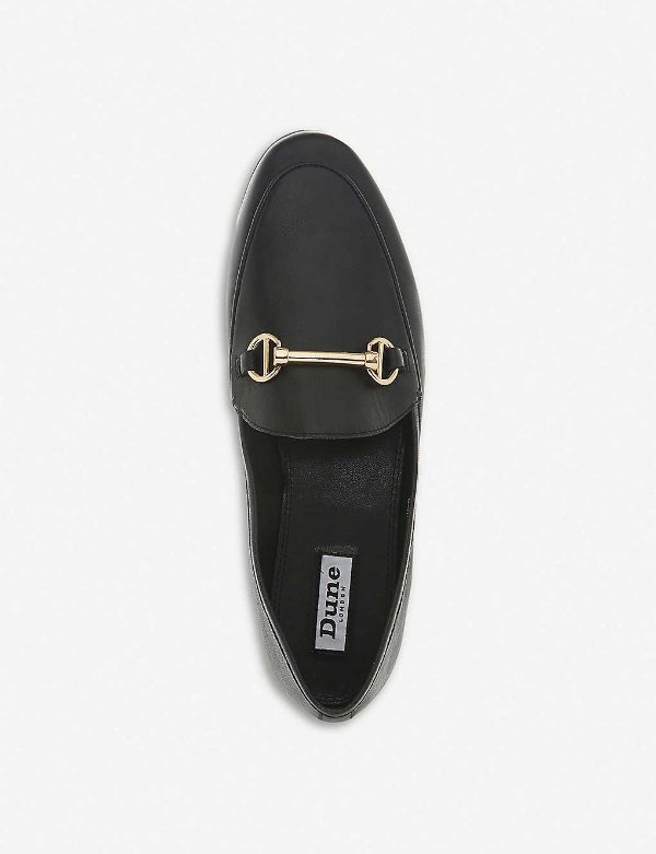 Guiltt snaffle trim leather loafers