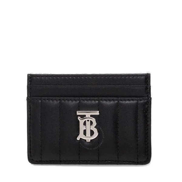 Black Quilted Leather Lola TB Card Case