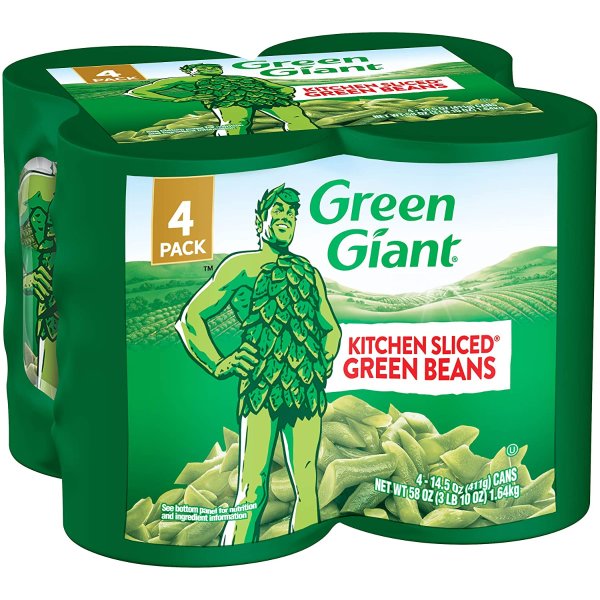 Green Giant Kitchen Sliced Green Beans, 4 Pack of 14.5 Ounce Cans