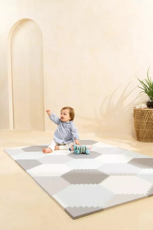 Foam Hexagon Play Mat for Babies - Grey