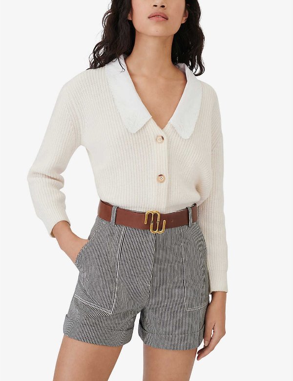 Millo cropped wool-blend cardigan