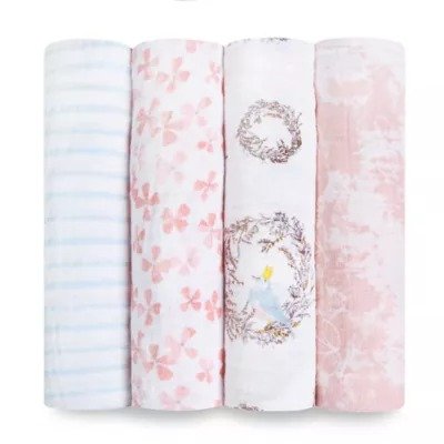 ® Birdsong 4-Pack Swaddle Blankets in Pink | buybuy BABY