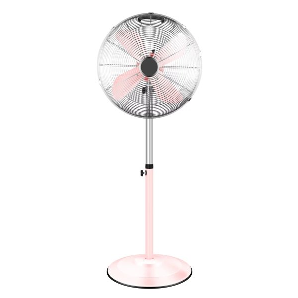 16 Inch Stand Fan 75° Oscillating Fan Heavy Duty Pedestal Fan, Pink