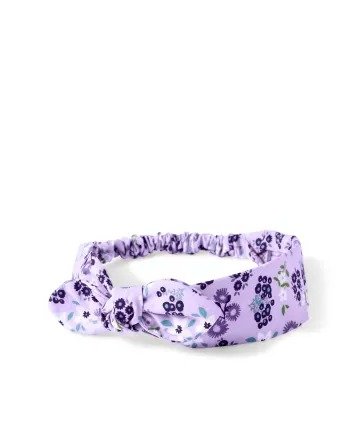 Girls Violet Floral Print Bow Headwrap - Whooo's Cute | Gymboree