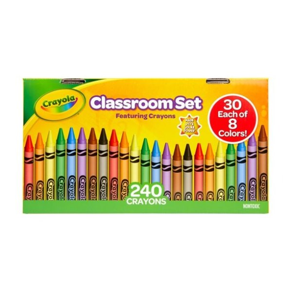 Classroom Set Crayons, Teacher Supplies, 240 Count