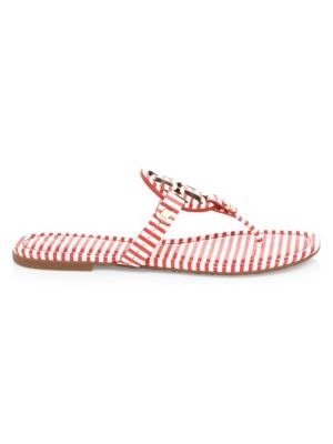 - Miller Striped Leather Sandals