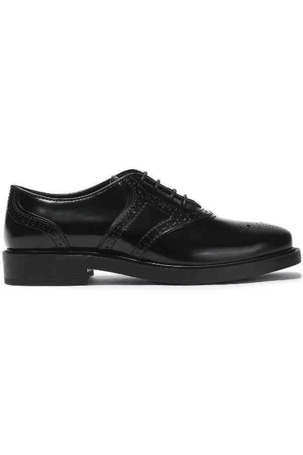 Gomma perforated glossed-leather brogues