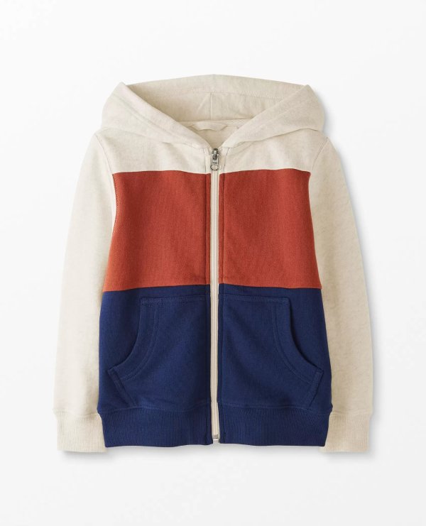 Colorblock Jersey Lined Hoodie In French Terry