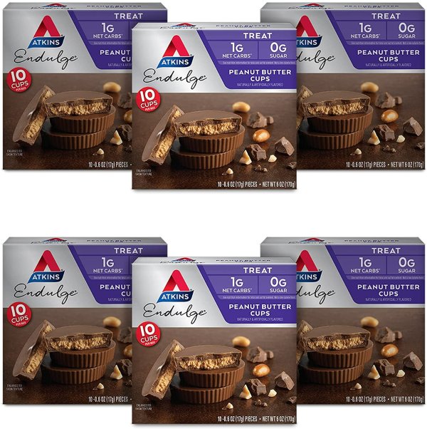 Endulge Treat Peanut Butter Cups. Rich Milk Chocolate & Creamy Peanut Butter. Keto-Friendly, 10 Count (Pack of 6)