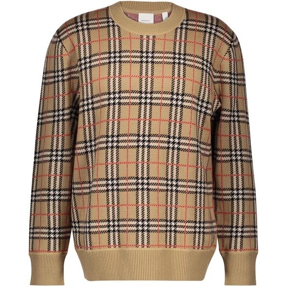 Round-neck merino wool sweatshirt