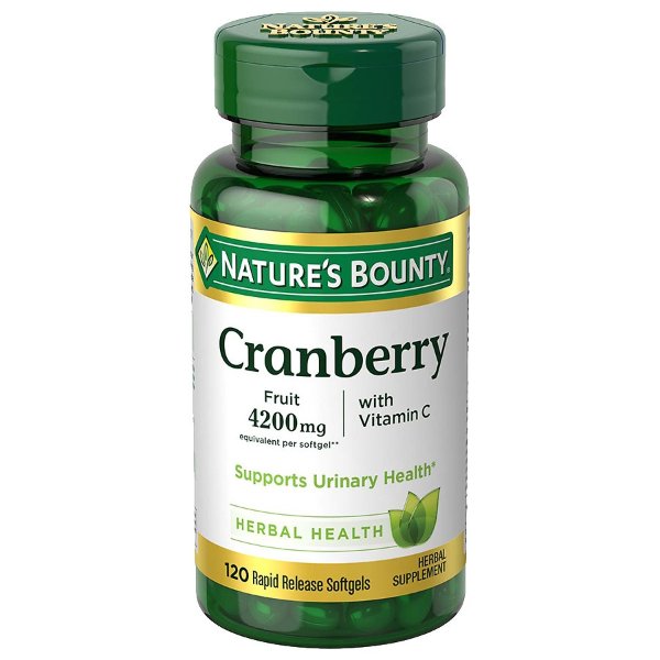 Triple Strength Cranberry 1680 mg Herbal Supplement Softgels