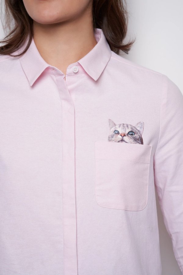 口袋猫衬衫