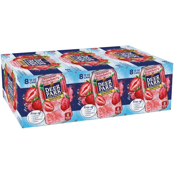 Sparkling Water, Strawberry, 12 oz. Cans (Pack of 24)