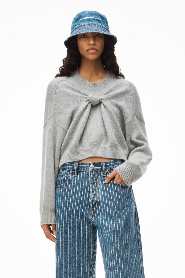 alexanderwang FRONT KNOT PULLOVER IN CASHMERE WOOL #RequestCountryCode#