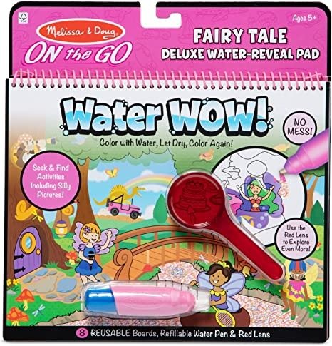 Melissa & Doug On The Go Water Wow! Reusable Water-Reveal Deluxe Activity Pad – Fairy Tale