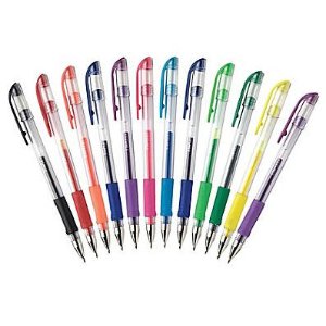 Staples® Gel Stick Pens, Fine Point, Assorted, Dozen
