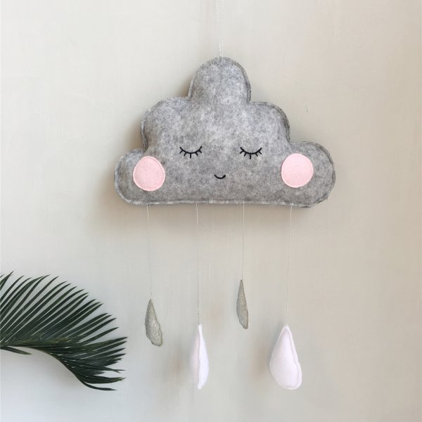 Raindrop Tasseled Cloud Design Baby Room Decor