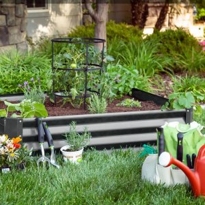 Best Choice Products 4x3x1ft Outdoor Metal Raised Garden Bed for Vegetables