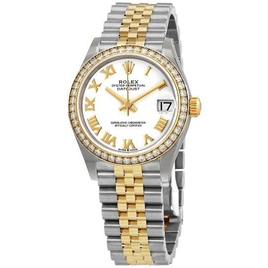 Datejust 31 White Dial Ladies Steel and 18kt Yellow Gold Jubilee Watch 278383WRJ