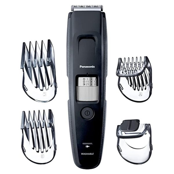 Long Beard Trimmer for Men, 58 Length Settings and 4 Attachments for Cutting and Detailing, Cordless or Corded Operation – ER-GB96-K (Black)