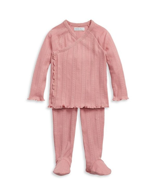 Girls' Pointelle Knit Cotton Top & Pants Set - Baby