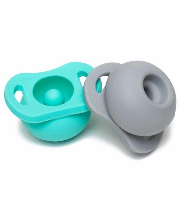. The Pop Pacifier, 2 Pack - Oh Happy Grey + In Teal Life