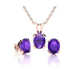 Dealmoon Exclusive: SuperJeweler Valentine's Day Amethyst Gemstone Necklace and Earring set Sale
