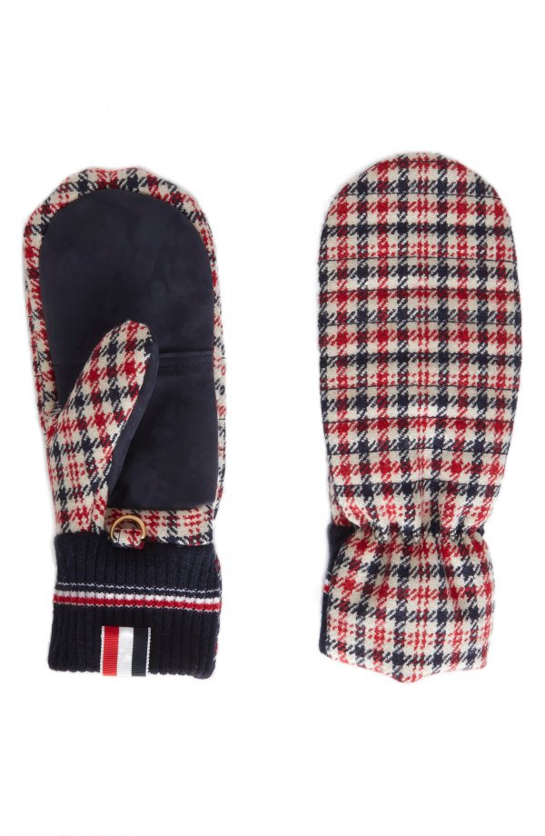 Houndstooth Check Mittens