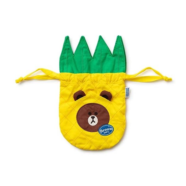 Friends Pineapple BROWN Character Design Multi-Purpose Drawstring Pouch, Yellow