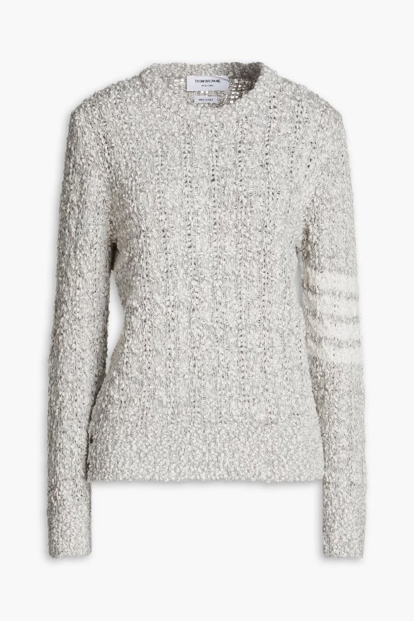 Boucle-knit cotton-blend sweater