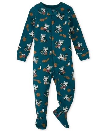 Baby And Toddler Boys Long Sleeve Raccoon Print Snug Fit Cotton One Piece Pajamas | The Children's Place - SEAFARE
