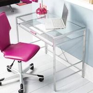 Mainstays Glass-Top Desk (Multiple Colors)