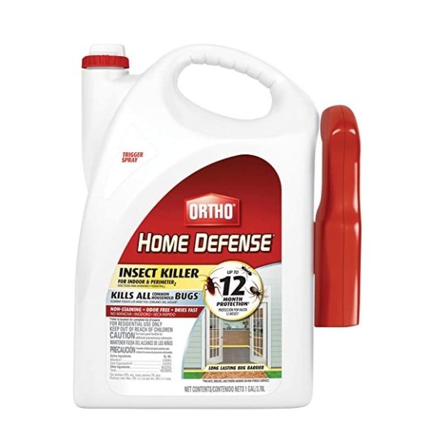 Home Defense Insect Killer for Indoor & Perimeter2 Ready-To-Use - With Trigger Sprayer, Long-Lasting Control, Kills Ants, Cockroaches, Spiders, Fleas & Ticks, Non-Staining, Odor Free, 1 gal.