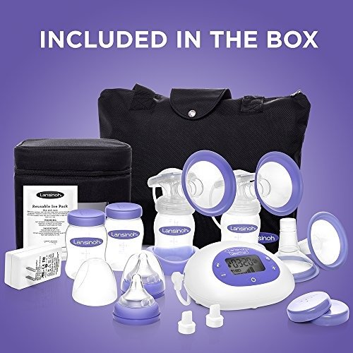 Smartpump Double Electric Breast Pump, Connects toBaby App via Bluetooth, Breast Pump Bra Compatible with Adjustable Suction & Pumping Levels for Mom's Comfort