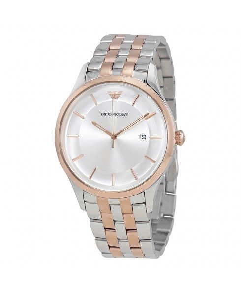 Rose Gold & Silver Stainless Steel Men's Watch