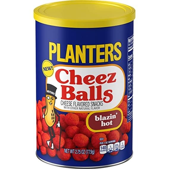 Planters Blazin' Hot Cheez Balls Cheese Flavored Snacks (6 ct Pack, 2.75 oz Canisters)