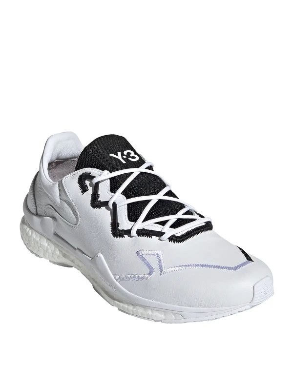 Men's Adizero Leather Running Sneakers w/ Contrast Stitching