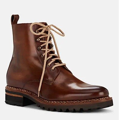 Burnished Leather Lace-Up Boots Burnished Leather Lace-Up Boots