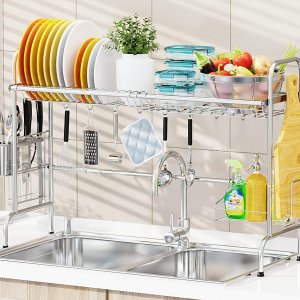 iSPECLE Stainless Steel Dish Rack Above Sink Shelf Over Sink Drying Rack