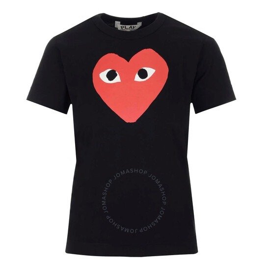 Ladies Short-sleeve Big Heart Print T-shirt
