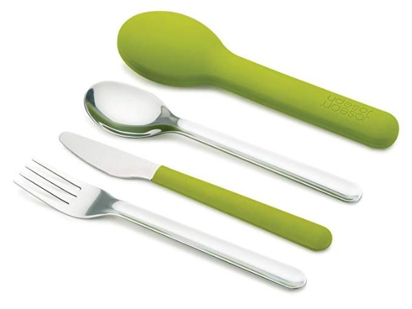 81033 GoEat Compact Stainless-Steel Cutlery Set, Green