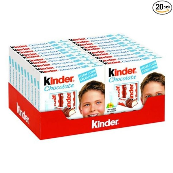 Kinder Chocolate - Milk Chocolate with Creamy Milk Filling - Case 20 x 50g